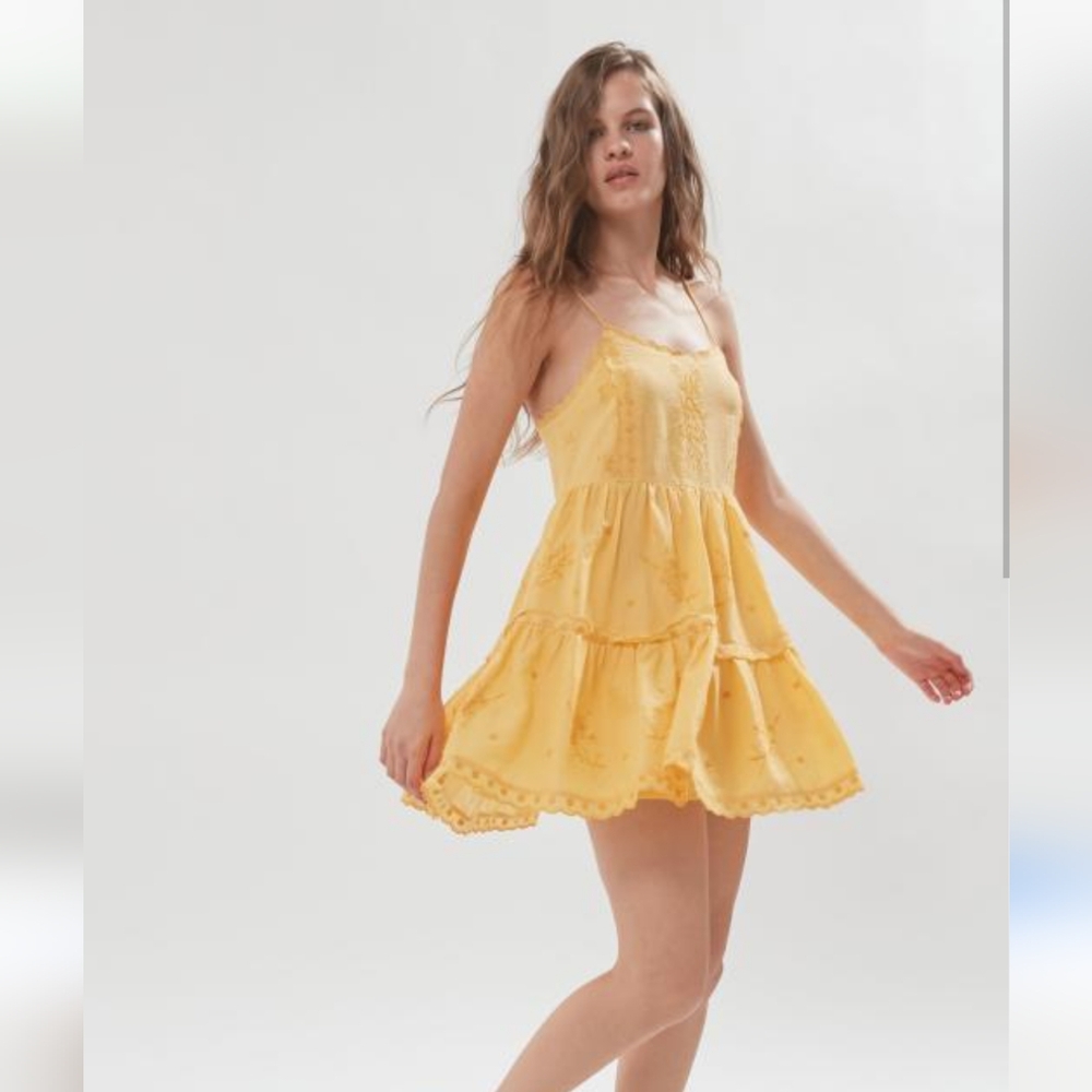 Urban Outfitters Hanna Embroidered Mini Dress